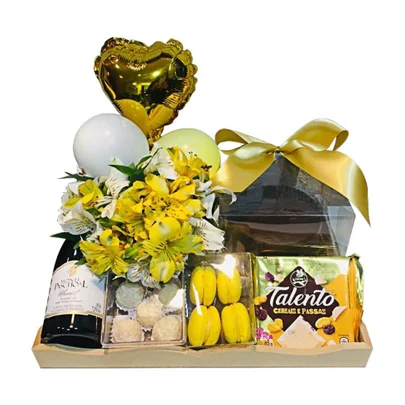 rs-2085-15055-0 Cesta Aniversário Especial com Bolo e Espumante - Imagem 1