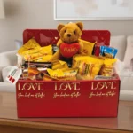 Cesta de Café da Manhã Delicado com Mini Ursinho Pelúcia