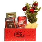 Cesta Feliz Natal com Buquê de Flor Seca e Guloseimas - Imagem 2