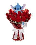 Buquê Ohana 10 rosas com pelúcia Stitch - Imagem 2